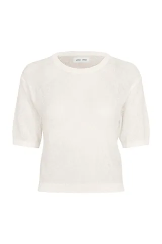 samsøe & samsøe - Kurzarm-Strickshirt - Sasimone weiß - Gr. - S