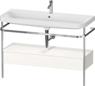 Duravit Happy D.2 Plus c-shaped Set mit Metallkonsole und Schubkasten Weiß Hochglanz 1175x490x850 mm HP4844O22220000