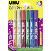 UHU Bastelfarbe UHU Glitter Glue Original 6 x 10 ml
