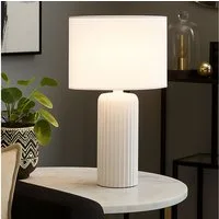Reality Leuchten Tischleuchte, Leuchtmittel nicht inklusive, Tischleuchte Beistelllampe Nachttischlampe weiß Keramik E27 H 51 cm