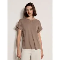 Apricot T-Shirt Strukturiertes T-Shirt mit Knöpfen am Rücken