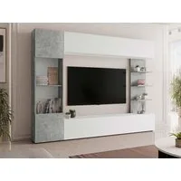 MIRJAN24 Wohnwand Lazando, (Komplett-Set, Hängeschrank, Vitrine, TV-Lowboard, Wandregal), Beleuchtung als Option