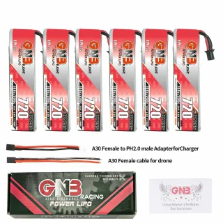 Gaoneng 3.8V 720mAh 100C 1S LiHV Battery A30 Plug With Adapter Cable for Happymodel Crux3 Emax Tinyhawk S BetaFPV Beta75