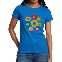 Spreadshirt T-Shirt 70er Jahre Hippie Flower Power Kostüm Blumen Fasching Frauen T-Shirt (1-tlg)