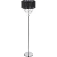 relaxdays Stehlampe mit Kristallen in Schwarz