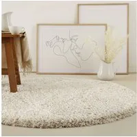 Homie Living Hochflor-Teppich Matteo HL-0961, rund, Höhe: 50 mm, 100% recyceltem PET, Langflor, Shaggy, Wohnzimmer
