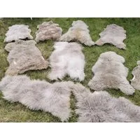 Provellus Fellteppich Öko Schaffell Lammfell Taupe 2.Wahl Bis 140 cm, 30x30cm rund