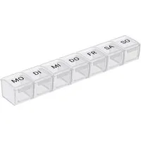 Wellgro Pillendose Große Tablettenbox für 7 Tage mit Druckverschluss
