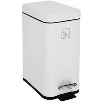 SVITA Mülleimer STM5, Treteimer, Kosmetikeimer, Softclose, 5L, Stahl pulverbeschichtet Weiß
