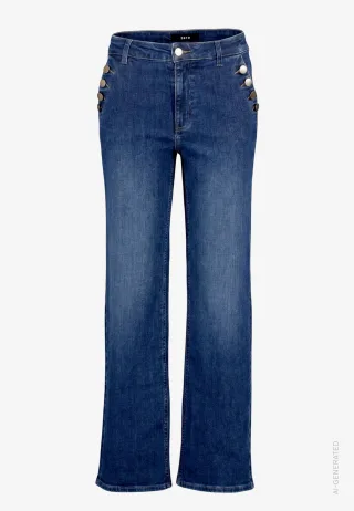 zero - Damen Jeans mit Zierknöpfen Dark Blue Denim - Gr. - 36