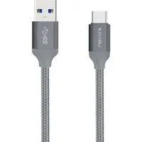 USB 3.2 Gen 1 Kabel, USB-A Stecker > USB-C Stecker grau, 2 Meter, gesleevt