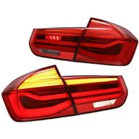 LLCTOOLS Rückleuchte Hell leuchtende LED Rückleuchte mit E-Prüfzeichen passend für BMW, 3er F30 Limousine, F35 Limousine, F80 M3 (10/2011-06/2019), Rücklicht, Bremslicht, Blinklicht und Rückfahrlicht, Voll LED, LED fest integriert, Dynamischer Blinke