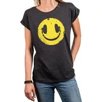 MAKAYA Print-Shirt - Coole Ausgefallene Damen Oberteile mit Aufdruck - Sommer Top (Kurzarm, Schwarz, Blau, Grau) Baumwolle