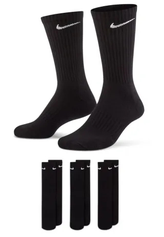 Nike Everyday Cushion Crew Trainingssocken, 3 Paar in Schwarz