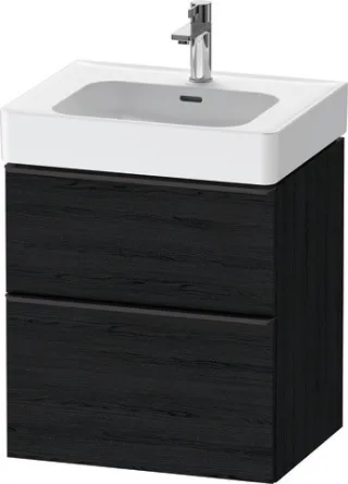 Duravit D-Neo Waschtischunterbau wandhängend Eiche Schwarz Matt 584x452x625 mm - DE43760BD160000 DE43760BD160000