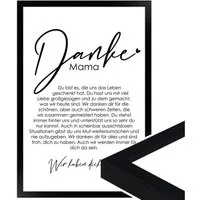 WANDStyle Bild mit Rahmen Danke Mama, von uns, Geschenk: Poster für Mama