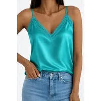 Worldclassca Trägertop Worldclassca Damen Trägertop mit Spitze Sommer Spaghetti Top Locker Trägertop mit Spitze - Sommer Top