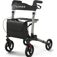 ELONEO Rollator leicht und faltbar mit Sitz, Gehhilfe 8-fach höhenverstellbar, Komfort-Sitz mit Stockhalter, Einkaufstasche & Rückengurt
