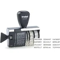 TRODAT Stempel Classic 1117, Datumstempel mit Datumseinstellungen & 12 einstellbaren Kurztexten