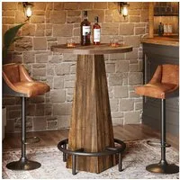 Tribesigns Bartisch 95cm hoher runder Stehtisch, Bistrotisch, Küchentisch, für kleine Bars
