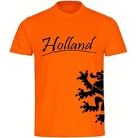 multifanshop T-Shirt Herren Holland - Löwe seitlich - Männer