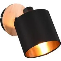 Reality Leuchten LED Wandstrahler mit Stoffschirm inkl. E14 LED Ø 12cm, dimmbar, LED wechselbar, Warmweiß, innen Wandleuchte, Spot schwenkbar, Wandbeleuchtung Wohnzimmer & Flur