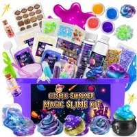 Wootoy Kreativset Experimentierkasten Schleim Bastelset Galaxy Einhorn DIY Slime Kit, (mit Glitzer Perlen und Zubehör zum Kreativen Gestalten, 1-tlg., Schleim-Bastelset in zwei Themenwelten: Galaxie oder Einhorn), Fördert Kreativität Feinmotorik und 