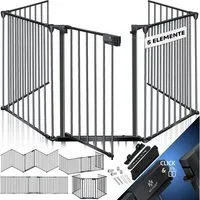 KESSER Ofenschutzgitter, Kaminschutzgitter mit Tür Metall Laufgitter Türschutzgitter Laufstall