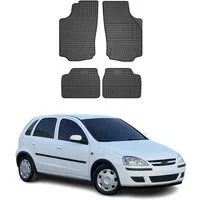 OMAC Auto-Fußmatten für Opel Corsa C 2000-2006 Gummimatten Schwarz 4 tlg (4 St), Antirutsch,Wasserfest,Einfache Installation