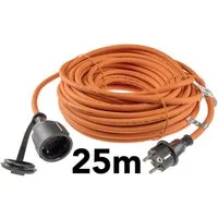 ChiliTec CHILITEC Gummi Schutzkontaktverlängerung, IP44, 25 m, orange Verlängerungskabel
