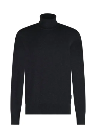 State of Art - Basis-Rollkragenpullover blau/grau - Gr. - XXL
