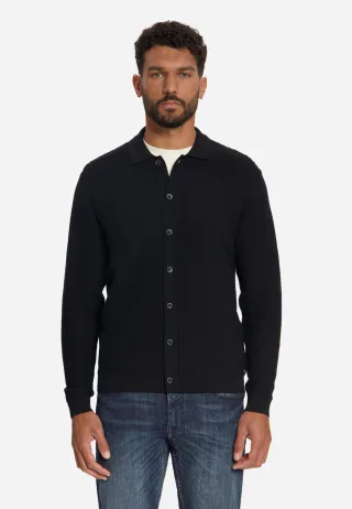 No Excess - Cardigan Full Button Drop Needle Black - Gr. - L