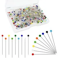 FOUORTUNATE-BEE Stecknadeln 300 bunte Stecknadeln 38 mm mit Kopf, Nähzubehör Box, Glaskopf Nadeln für Nähen, Quilten & Basteln