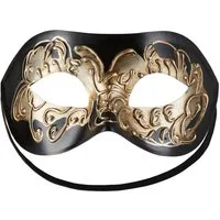 dressforfun Kostüm Faschingskleidung/Maskeradenverkleidung, in schwarz, ca. 18 x 9 cm, Halbmaske, Einheitsgröße, feine Muster, Gummiband, Gewicht ca. 40 g