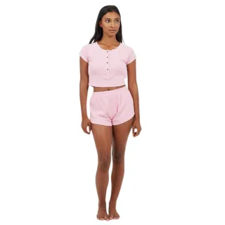 Brave Soul - Loungewear Set für Damen, Rippenstrick (Pink)