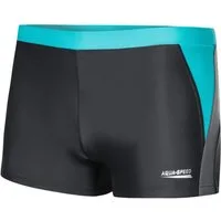 Aqua Speed Badehose für Herren Dario Schwimmhose eng Stretch Grau Türkis XL (Wettkampforientiertes Modell für strukturierte Einheiten) Strapazierfähige Verarbeitung für häufiges Schwimmen