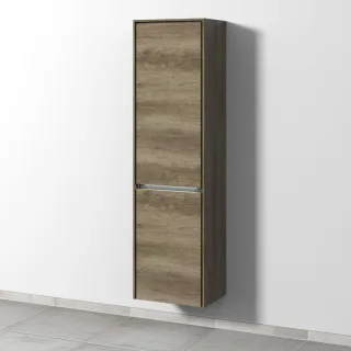 Sanipa Twiga Hochschrank mit LED-Beleuchtung und 2 Türen, Eiche-Nebraska, SY11737 SY11737