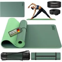 RE:SPORT Gymnastikmatte 183 x 61 x 0,6 cm mit Tragetasche Yogamatte TPE Fitnessmatte (rutschfest), Trainingsmatte mit Tragegurt Fitness Gymnastik Pilates Workout