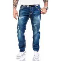 Rock Creek Straight-Jeans Herren Jeans Stonewashed dicke Naht RC-2056