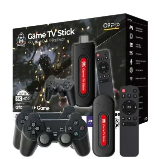 [64G] GAMESTREAM Q9Pro Android TV Game Stick with Dual Wireless Gamepads Amlogic S905Y2 36000+ Games Built-in Chromecast