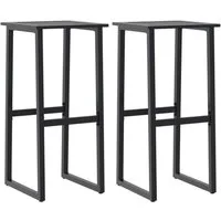 vidaXL Gartenstuhl Barhocker 2 Stk. Schwarz 38x38x80 cm Pulverbeschichteter Stahl (2 St)