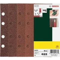 BOSCH Schleifpapier Schleifblatt Set 25 Stück 93 x 185 mm, 60/80/120, 8 Löcher Klett