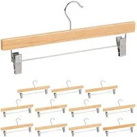 relaxdays Kleiderbügel Hosenbügel aus Holz 12 Stück, (12-tlg), natur