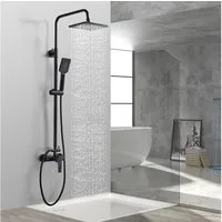 LuxusKollektion Duscharmatur Schwarzes Duschset mit Mischbatterie Regenduschkopf Handbrause 21x21cm