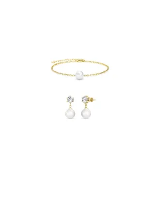 Pauline Kristall Perlen Set - Gold und Kristall