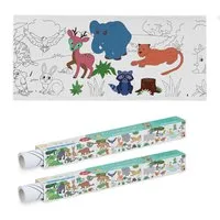 relaxdays Malvorlage Ausmaltischdecken für Kinder 2er Set 3 m (2er Set), Tiere