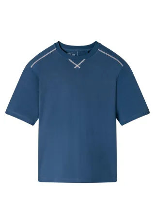 SCHIESSER - T-Shirt Rundhals atlantikblau - Gr. - 48
