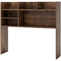 COSTWAY Regal-Schreibtisch, Aufsatzregal mit 6 Ablagen, Holz 94x24x85cm