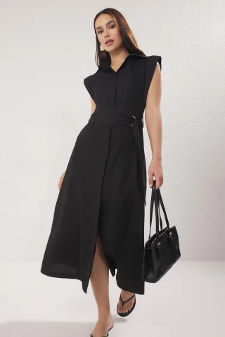 Ärmelloses, gerades Damen-Midikleid für Freizeit und Alltag