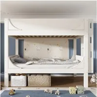 Flieks Etagenbett, Trennbares Kinderbett 90x200cm mit flexibel-montierbarer Leiter